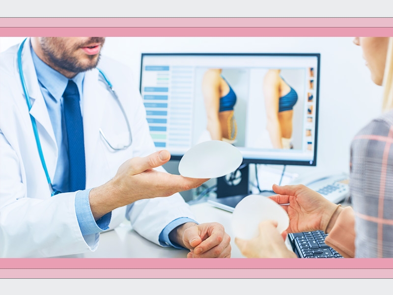 médico e paciente em consulta silicone nos seios