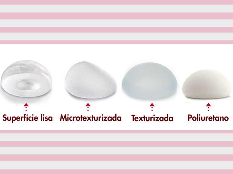 ilustração com as diferentes texturas prótese silicone