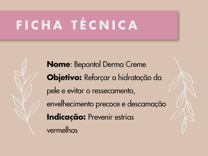 ilustração com o objetivo e indicação da pomada bepantol derma para estrias