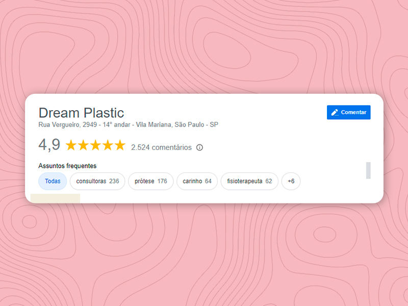 print da nota 4.9 estrelas no Google Review