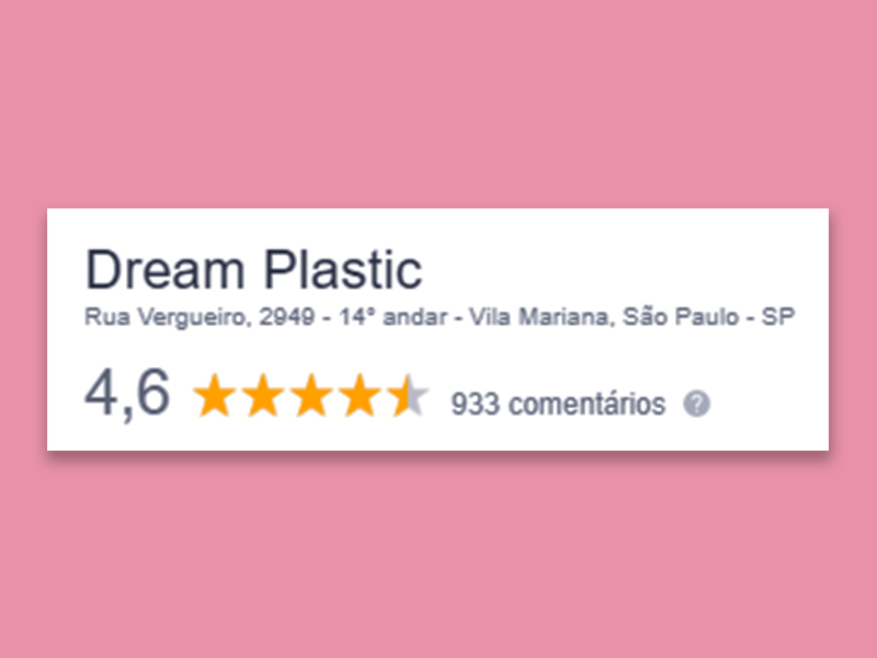 Avaliação da Dream Plastic em Cirurgia Plástica clinica rinoplastia