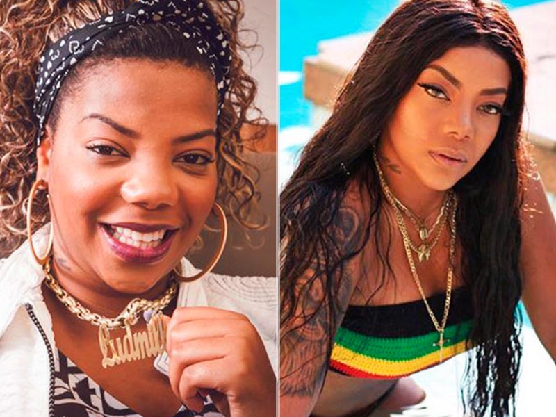 Imagem da cantora Ludmilla, antes e depois da rinoplastia