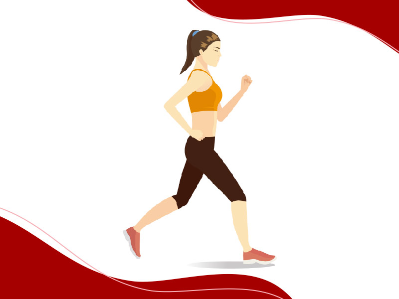 Ilustração de mulher fazendo corrida para chapar barriga