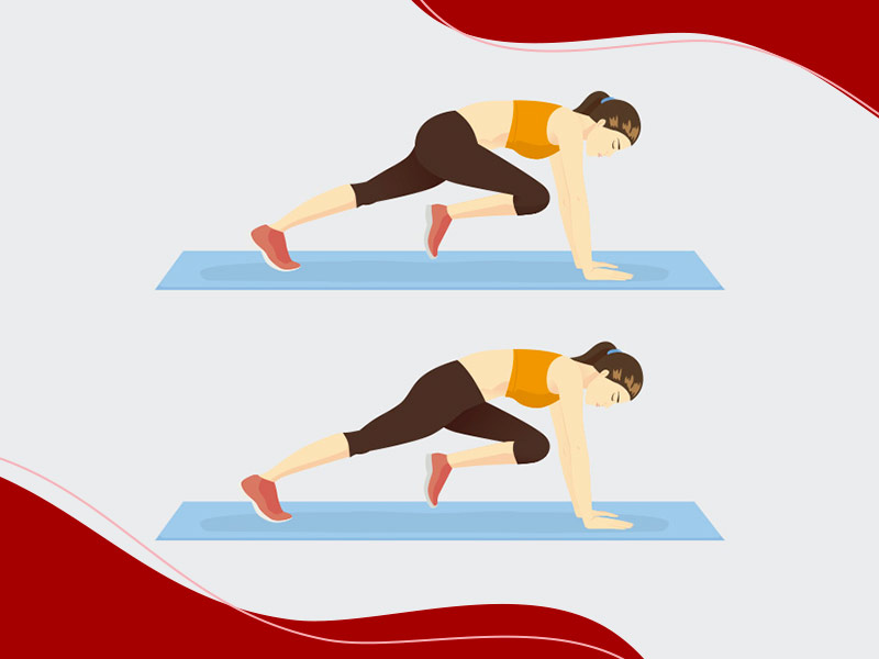 Ilustração de mulher fazendo exercício de prancha para perder barriga