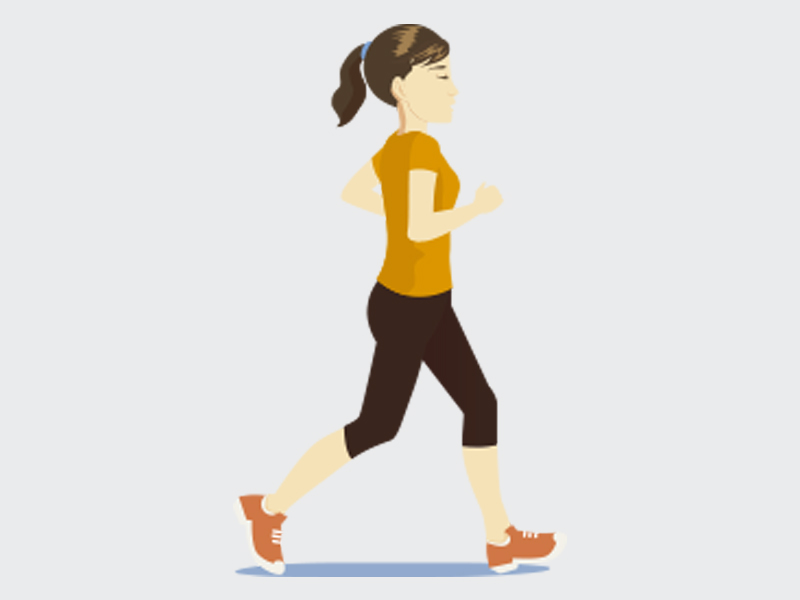 Caminhar para perder barriga ilustração de mulher tentando perder barriga fazendo caminhada