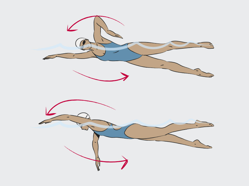 ilustração sobre natação para eliminar barriga