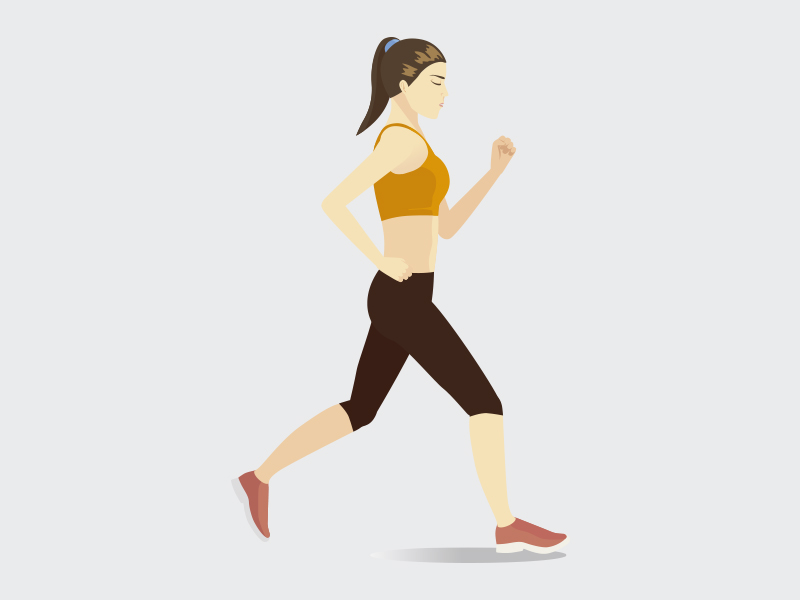 Corrida para chapar a barriga ilustração de mulher fazendo corrida para chapa barriga