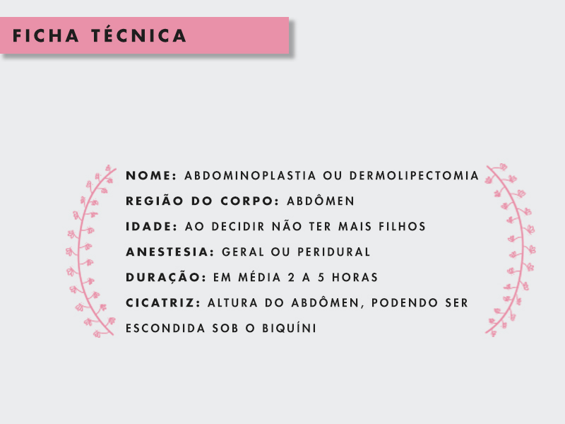 Informações sobre a cirurgia de abdominoplastia ficha técnica sobre a abdominoplastia