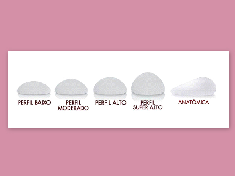 Quais Formatos de Silicone posso escolher Ilustração com o formato das próteses de silicone