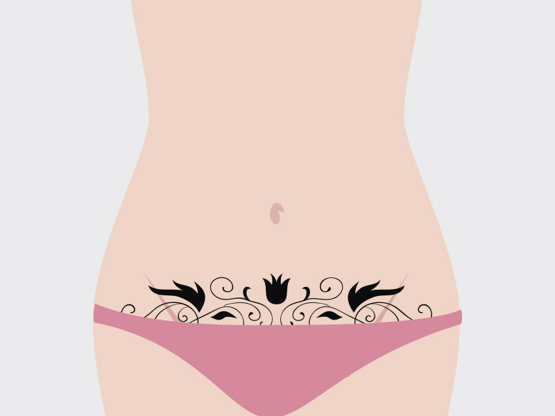 ilustração de tatuagem para cobrir abdominoplastia