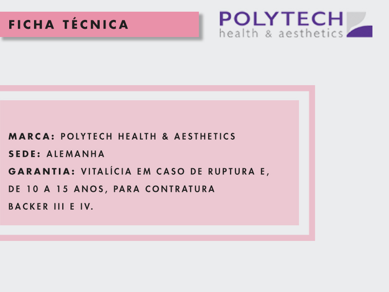 ficha técnica da marca de prótese silicone polytech