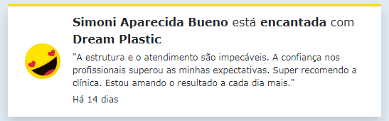 Print de uma recomendação da Dream Plastic