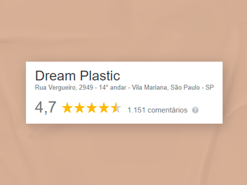 Avaliação da Dream Plastic no Google Review ninfoplastia dream plastic