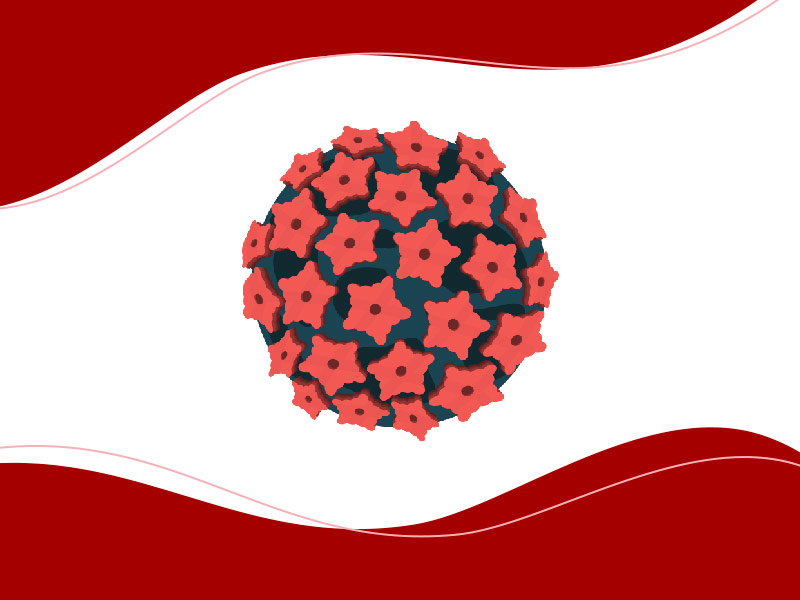 ilustração mostrando como é o vírus HPV no microscópio