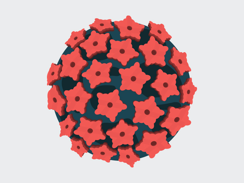 A relação do HPV com as verrugas Ilustração do vírus do HPV