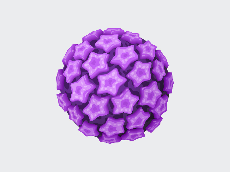 Ilustração de como se parece o vírus do HPV