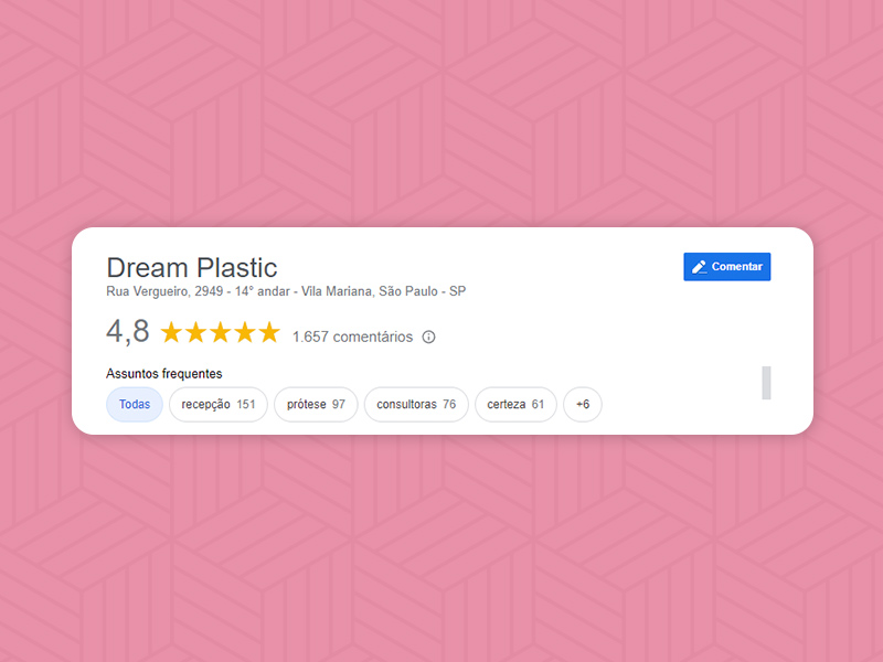 Seja paciente da clínica mais recomendada pelas mulheres! avaliações dream plastic