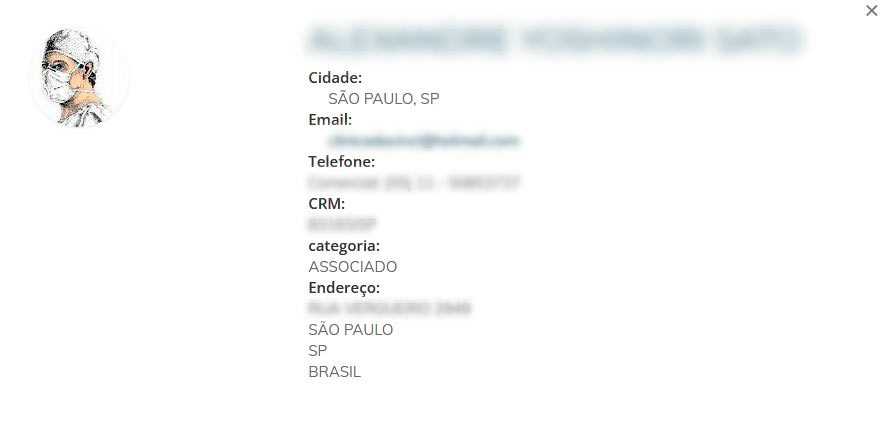 resultado da consulta no site da sbcp mostrando um cirurgião associado