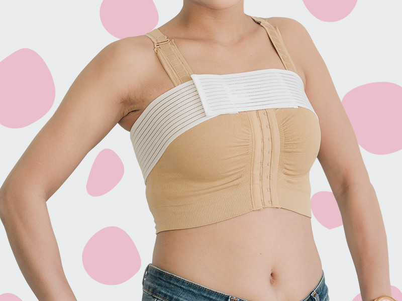Veja como funciona a faixa mulher usando faixa prótese submuscular