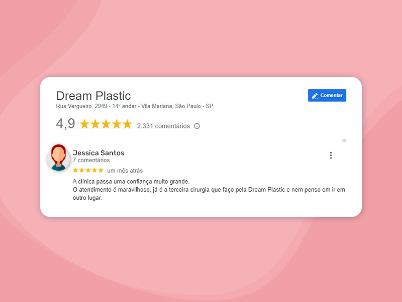 Depoimento de paciente da Dream Plastic Depoimento de paciente da Dream Plastic elogiando o atendimento da clínica, dizendo que passa confiança e que não pensa em ir em outro lugar