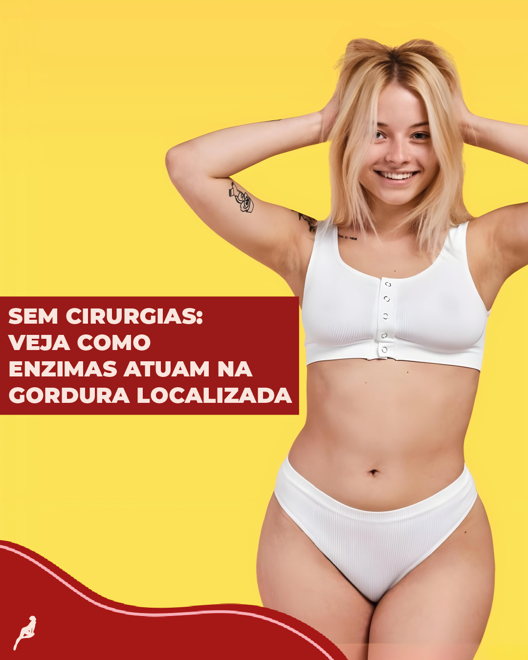 Mulher sorridente com corpo marcado após lipoaspiração enzimática sem cirurgia
