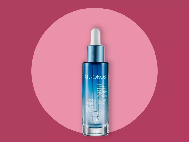 O sérum facial da Natura é bom? Imagem do sérum com ácido hialurônico Natura Chronos